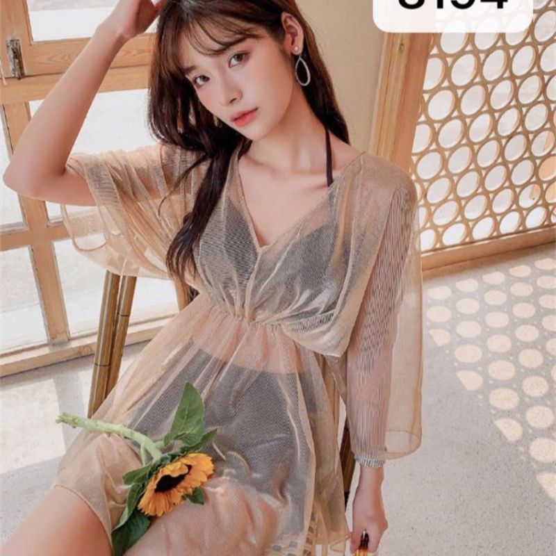 Polyester Still Swimsuit Fairy Three-Piece Set Outer Yarn 8194