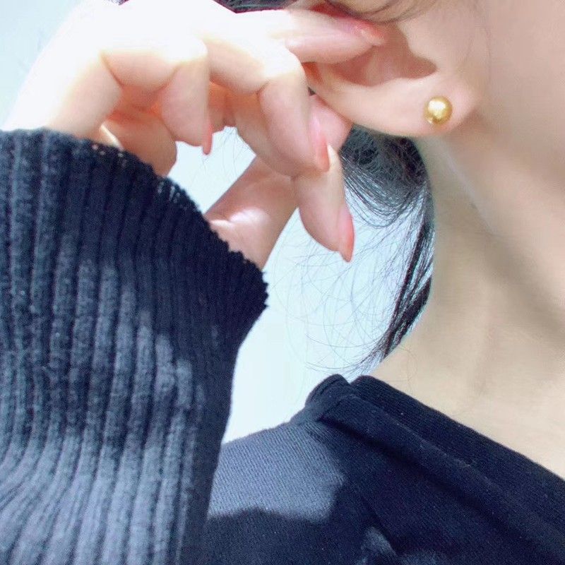 Natural Gold Pearl Stud Earrings S925 Sterling Silver 18K Gold Pearl Earrings Gold Pearl Earrings Comparable To Akoya Item Picture