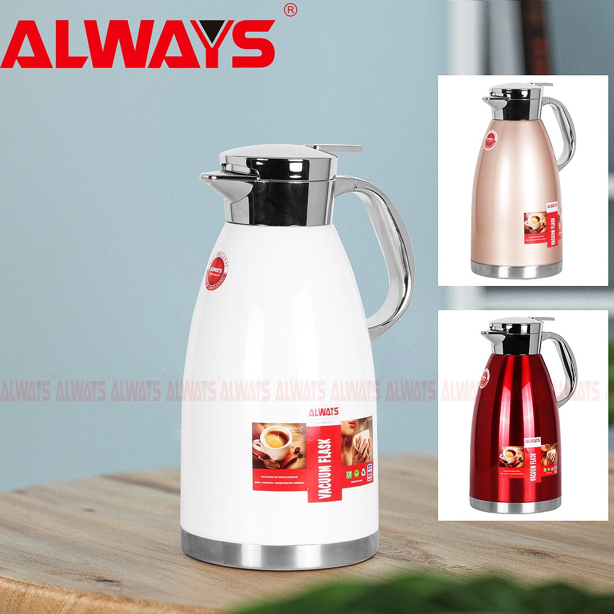 勇飞保温瓶AL38025内外不锈钢咖啡壶