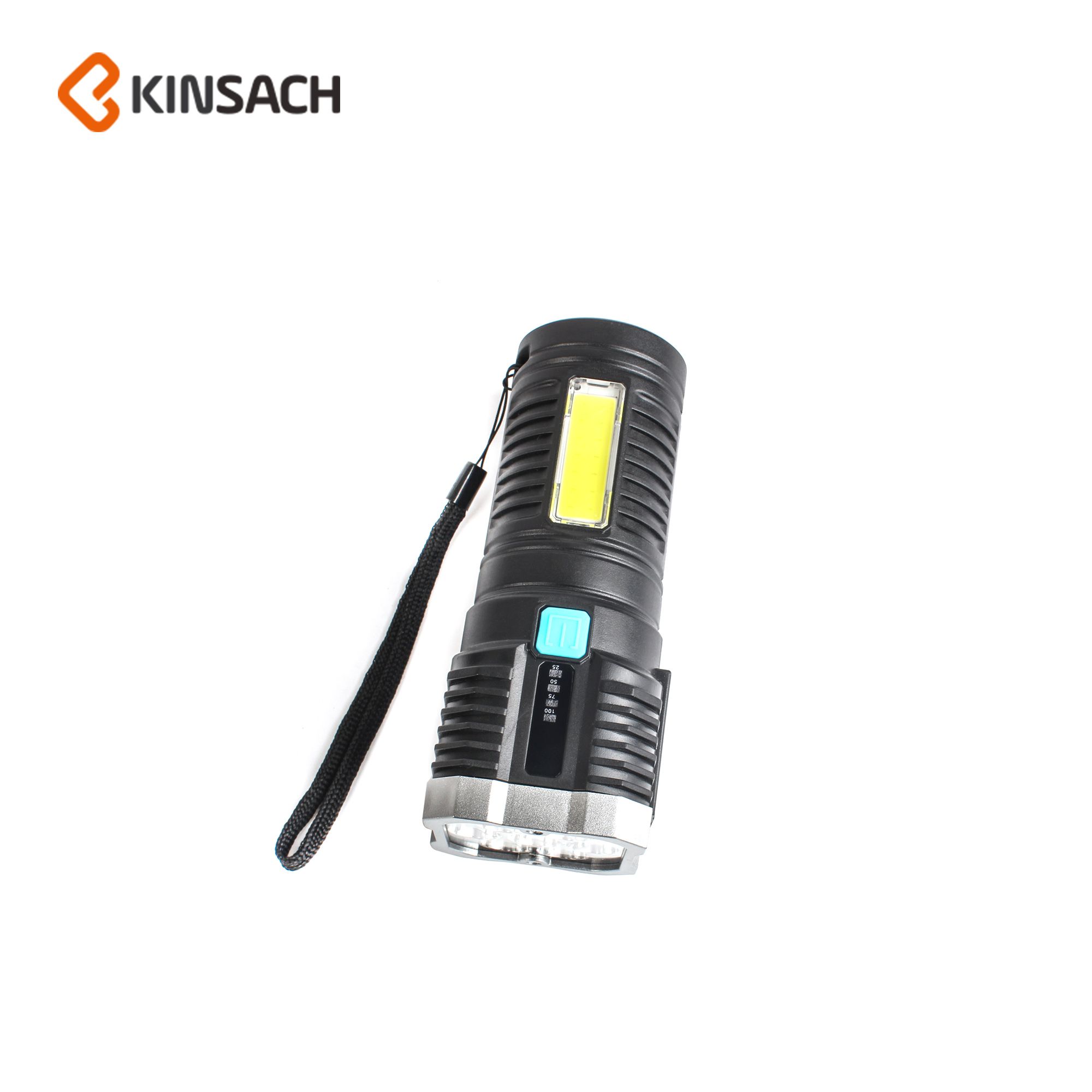Multi-function USb rechargeable flashlight Side light COB household outdoor flashlight