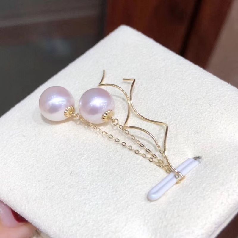 S-Shaped Pearl Earrings 18K Gold Thread Simple Studs Women's Personality Earrings Drop Jewelry details Picture
