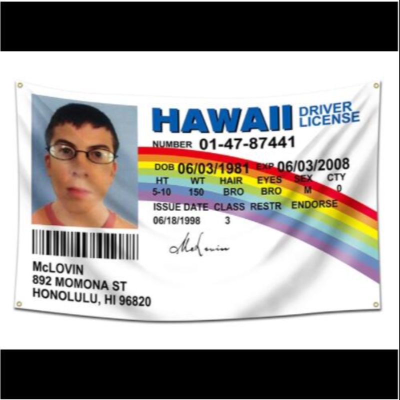 McLovin ID Driver License Flag旗帜