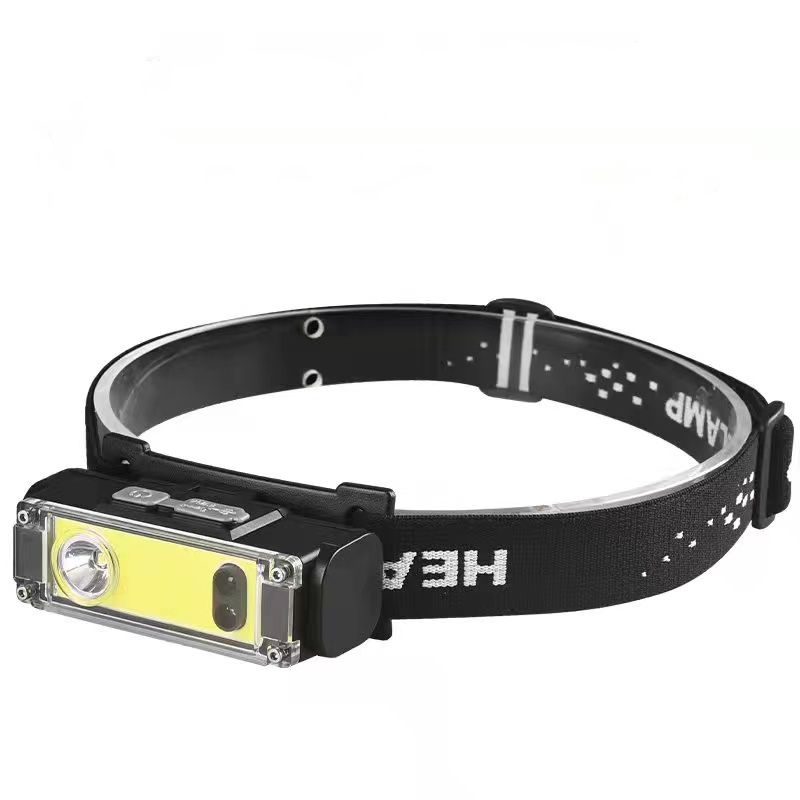 COB+XPE red light high-intensity charging head-mounted night fishing multi-functional intelligent sensing outdoor headlamp