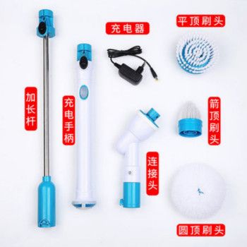 Electric cleaning brush, long-handled rotating wireless charging, bathroom, toilet floor, tile gaps, hard bristle floor scrubber Application Scenario