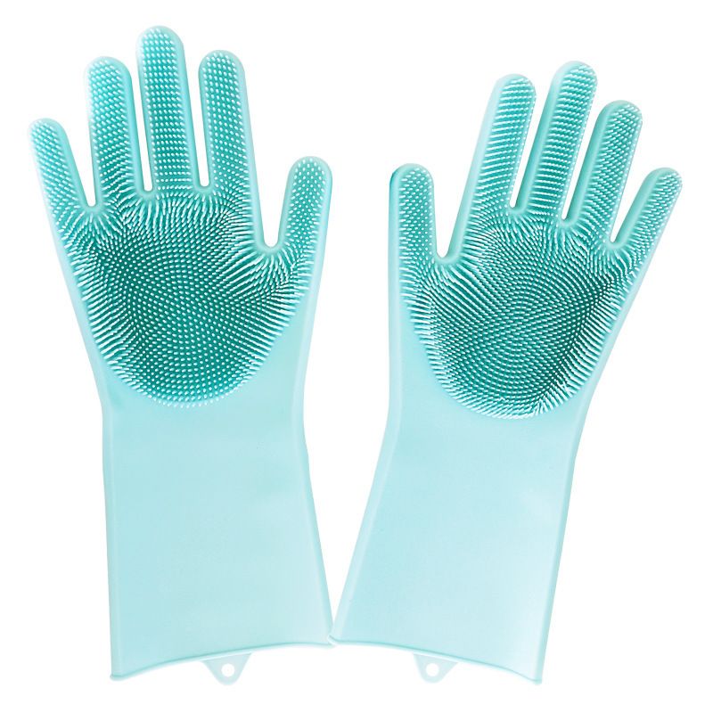 Korean magic silicone gloves for cleaning bathroom and kitchen animal hair. Silicone brush heads for washing dishes are heat-insulating and easy to clean Application Scenario