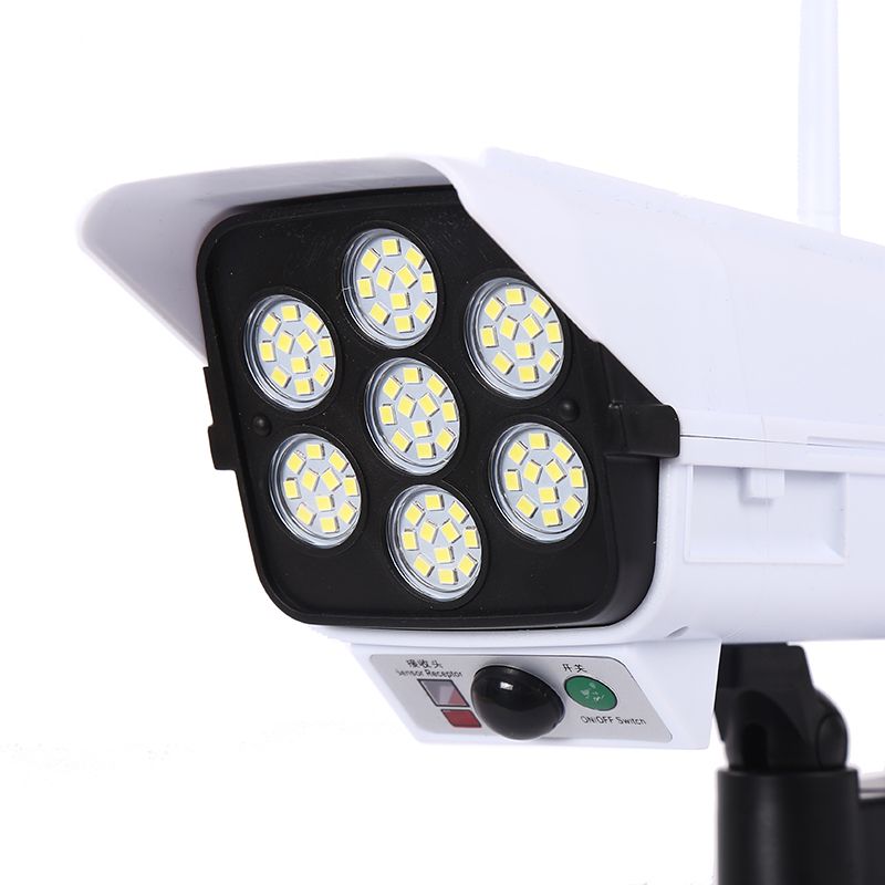 Solar wall lamps, human body sensing simulation monitoring lamps, fully automatic household outdoor anti-theft remote control rainproof garden lamps