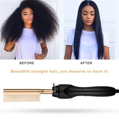 Electric curling hair comb, personal curling iron, dry and wet dual-purpose copper comb, multi-purpose electric hair straightening comb