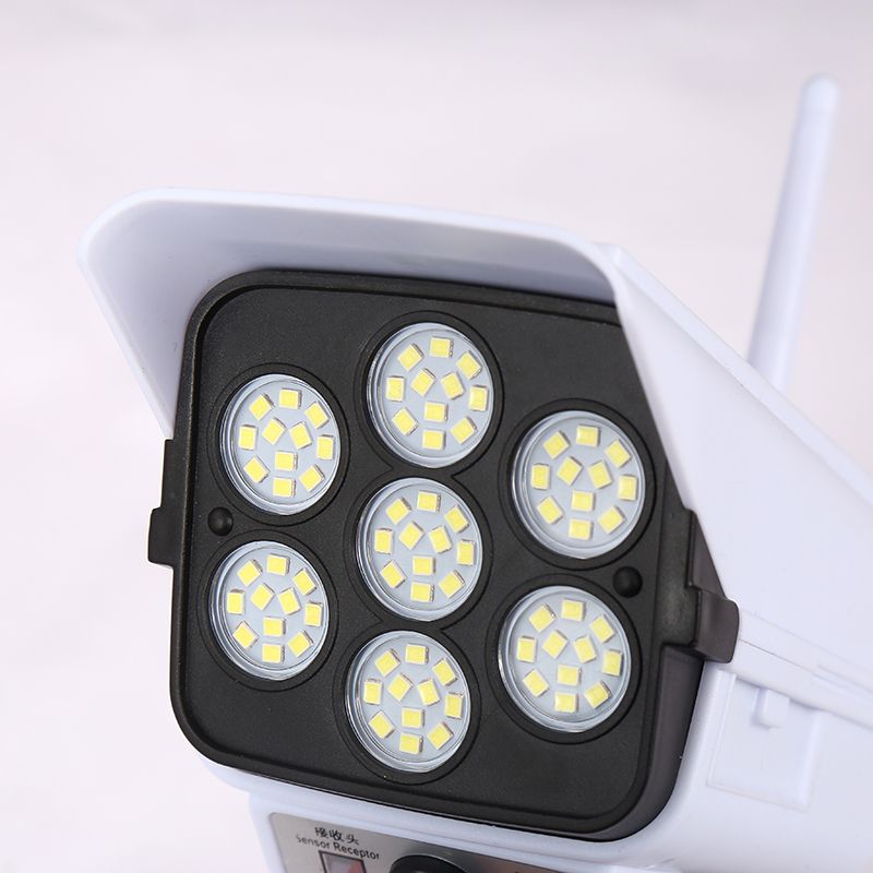 Solar wall lamps, human body sensing simulation monitoring lamps, fully automatic household outdoor anti-theft remote control rainproof garden lamps details Picture