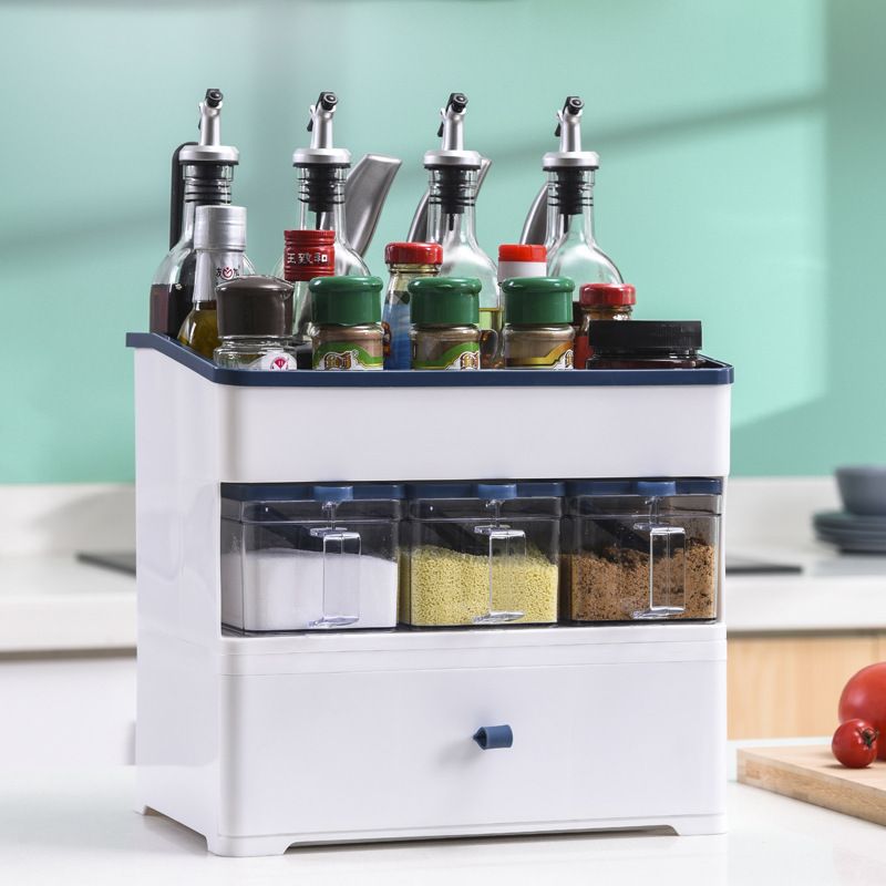 Fashionable kitchen storage rack, oil, salt, soy sauce, vinegar seasoning box, seasoning jar and bottle set, combination knife rack full figure