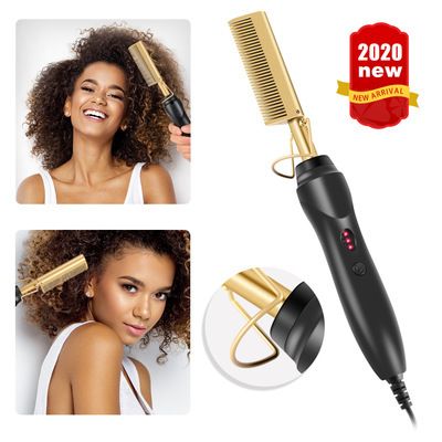 Electric curling hair comb, personal curling iron, dry and wet dual-purpose copper comb, multi-purpose electric hair straightening comb Item Picture