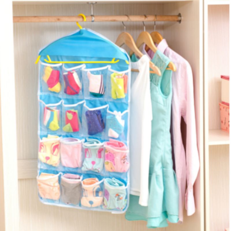 16-compartment clothing, socks and underwear storage hanging bag Application Scenario