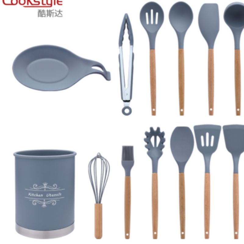 مجموعة من 13 مجموعة من أدوات الطهي بالسليكا ذات المقبض Specification image
