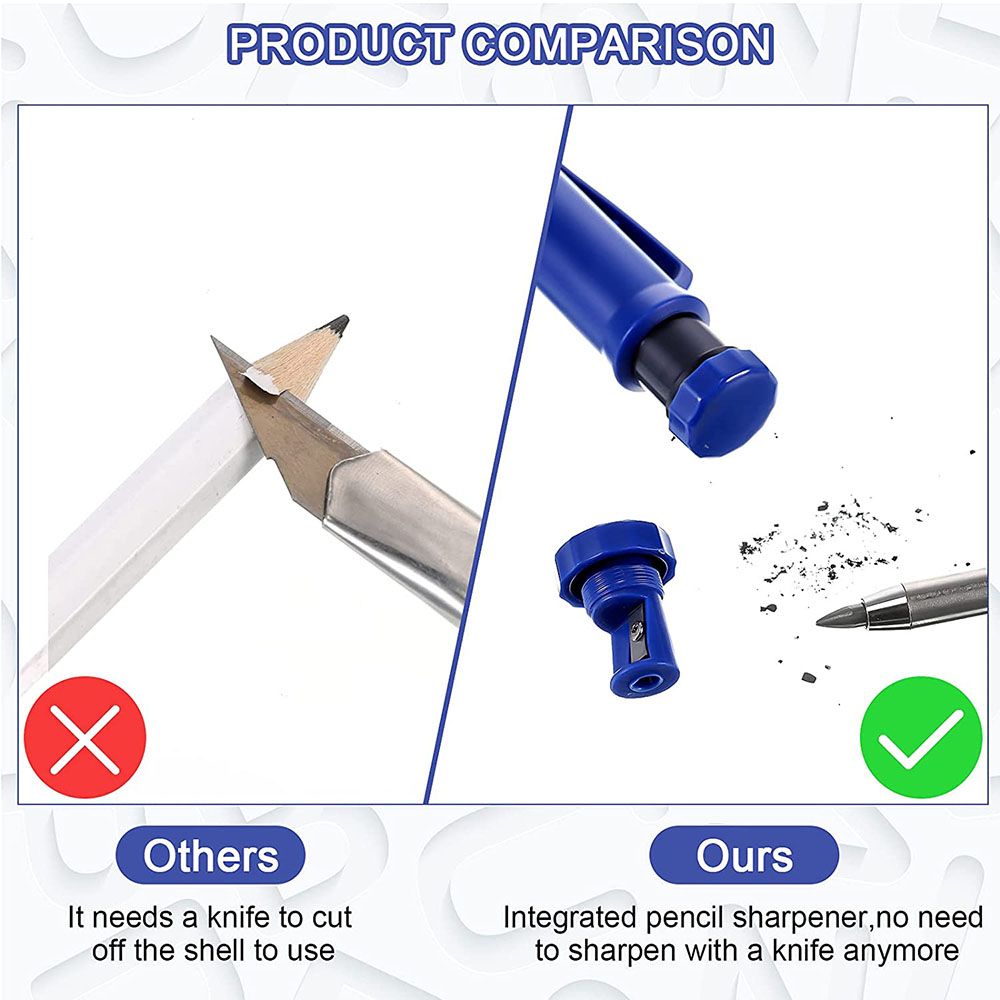Art supplies, long nose, deep hole, solid mechanical, woodworking, pencil, woodworking, marking, woodworking, architect, 3mm Specification image