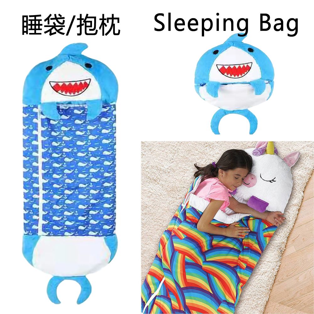 现货新款睡袋儿童款折叠抱枕卡通动物儿童睡袋防踢儿童睡袋亚马逊详情图1