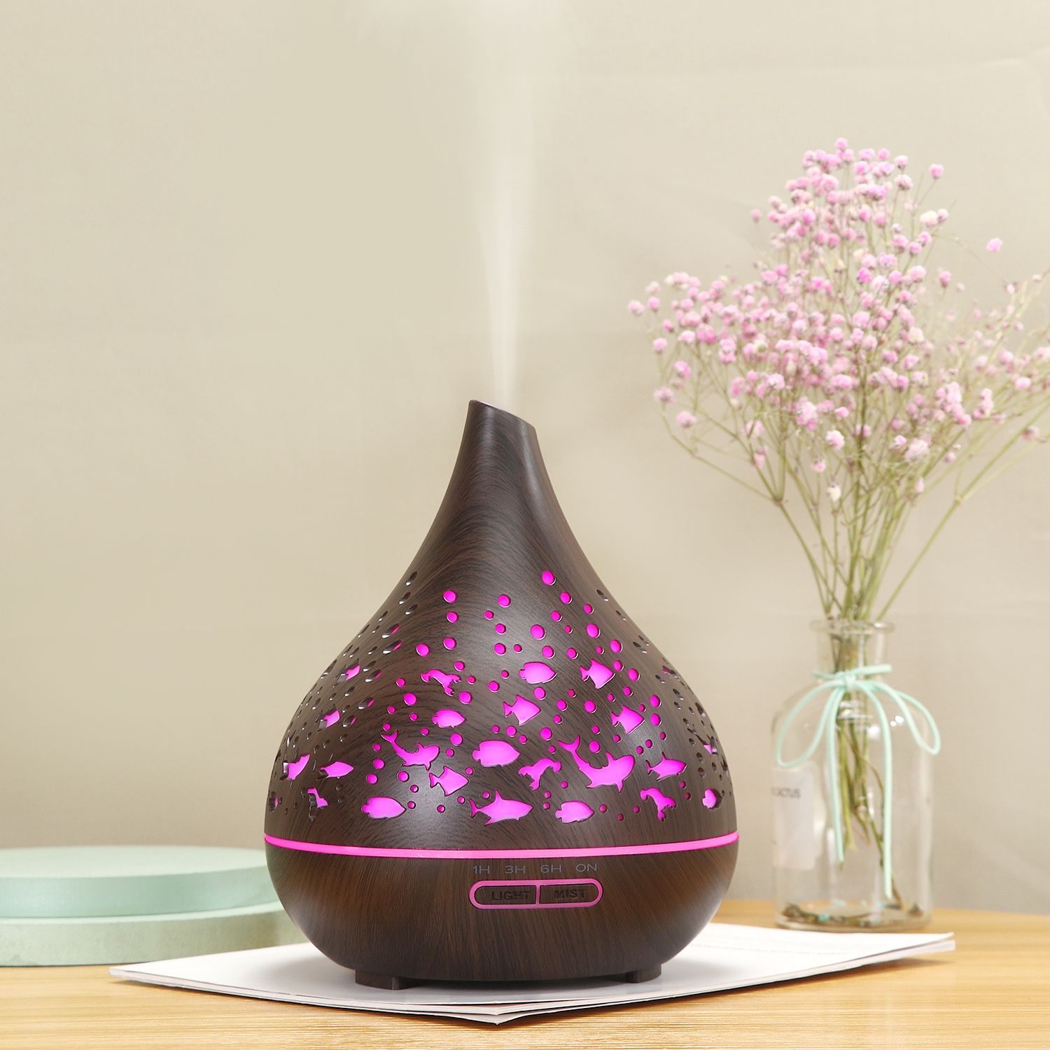 400ML wood grain color lamp humidifier aroma diffuser Item Picture