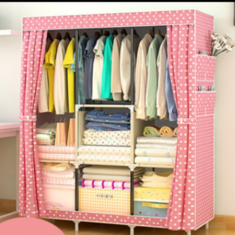 Simple wardrobe, reinforced dust-proof fabric wardrobe, folding wardrobe Application Scenario