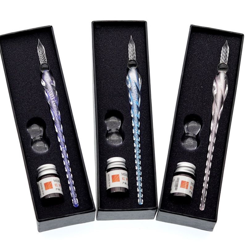 Exquisite gift craft crystal glass dip pen glass signature pen for promoting business Christmas Item Picture