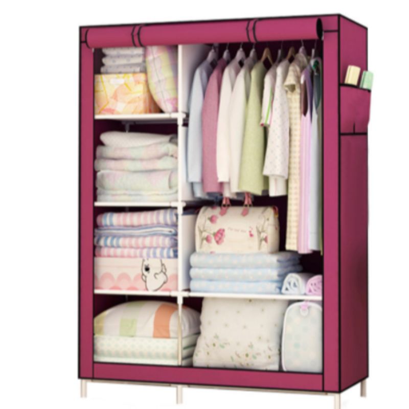 Simple wardrobe with steel frame and non-woven fabric wardrobe Item Picture