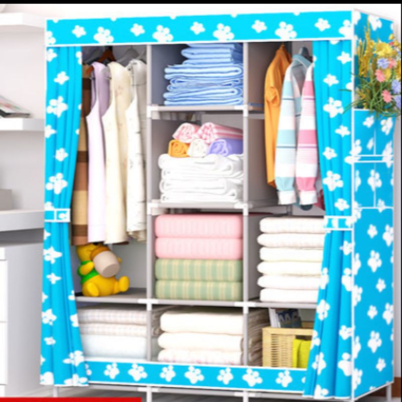 Simple wardrobe, reinforced dust-proof fabric wardrobe, folding wardrobe Item Picture