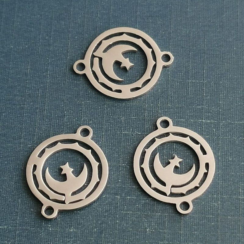 European and American stainless steel accessories Pendant accessories Double hole double polished stainless steel accessories wish bracelet accessories diy accessories connector