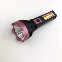 LED太阳能手电筒可充电 USB充电强光手电筒 可作充电宝