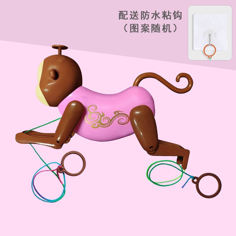 Wholesale of Douyin's same style drawstring monkey toy cartoon drawstring climbing toy monkey children's interactive game toys Specification image