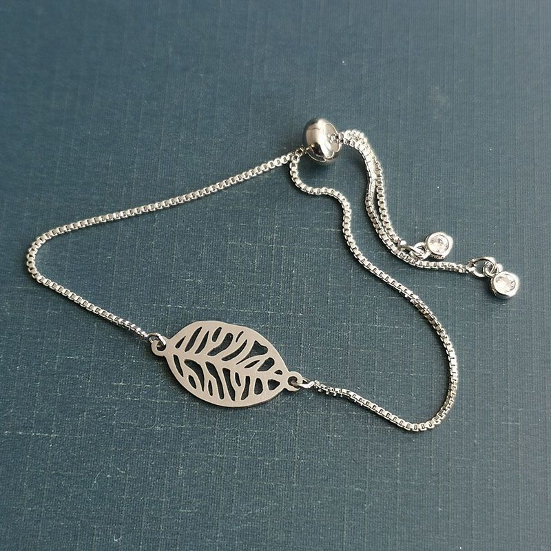 DIY handmade jewelry, titanium steel three-dimensional hollowed-out pendant, leaf and leaf color retention accessories, bracelet, small pendant Specification image