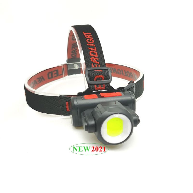 Outdoor high-intensity COB headlamp, multi-functional LED plastic portable lightweight headlamp, outdoor COB camping lamp