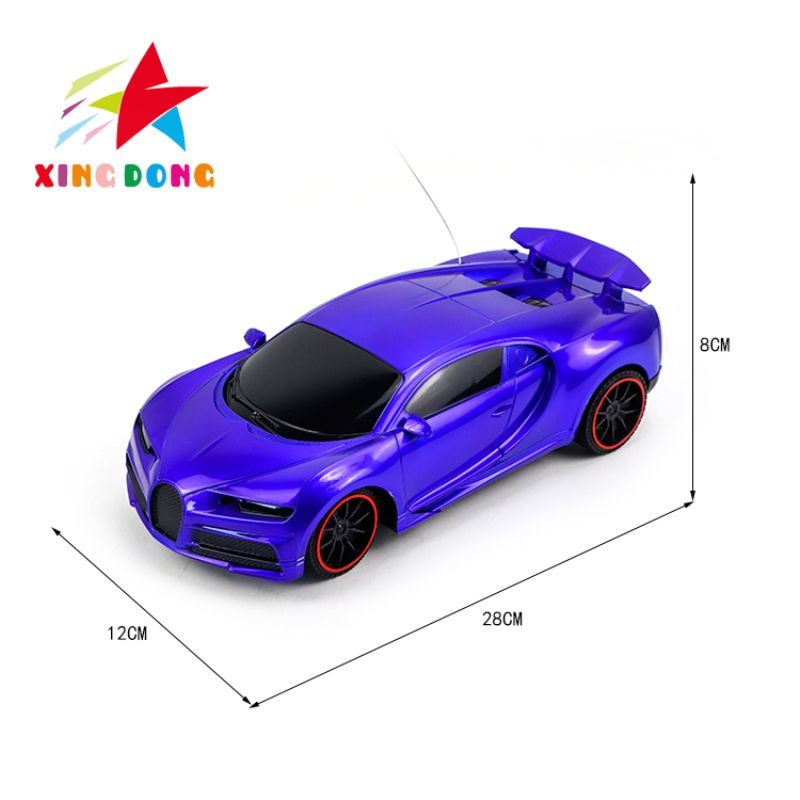 Children's remote control car, two-way remote control car, transparent yellow/blue mixed toy remote control racing car details Picture
