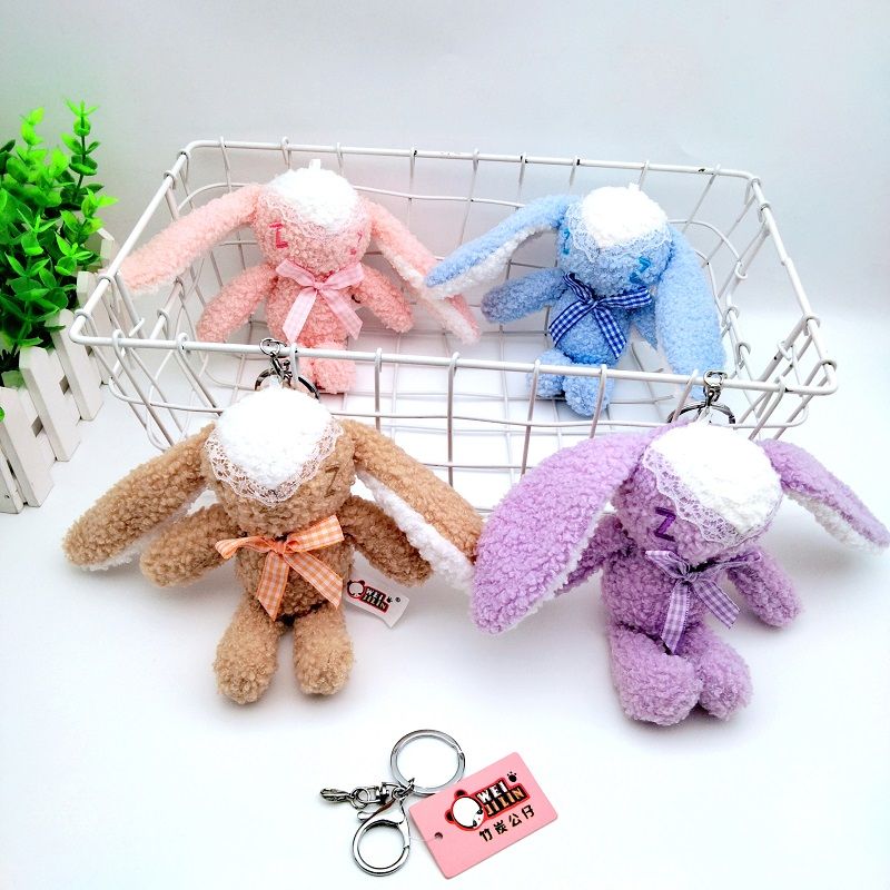 Creative cute Kaka party rabbit plush cartoon rabbit keychain children's schoolbag pendant doll small gift