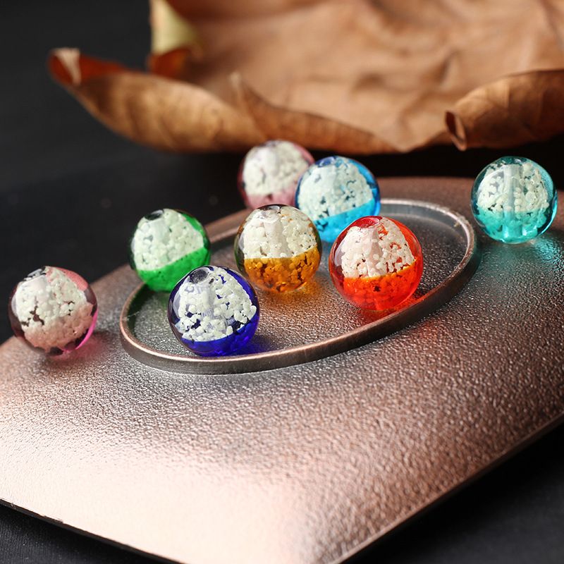  双色夜光琉璃珠 渐变琉璃饰品diy半成品饰品配件琉璃diy香灰雍和宫产品图
