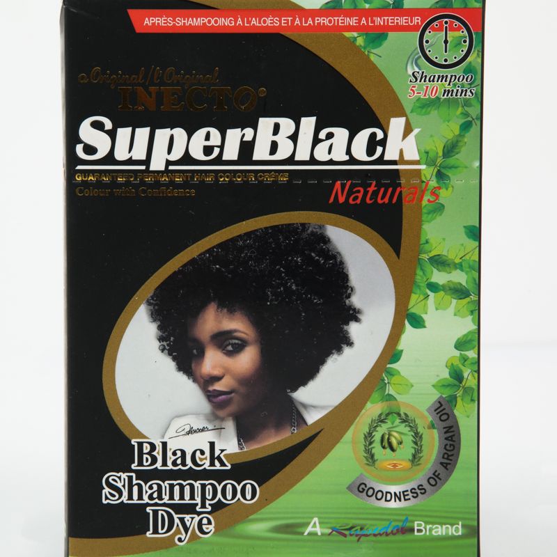 Super black natural shampoo dye