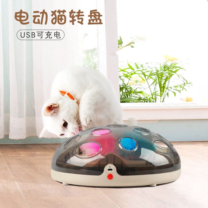 Electric cat toy turntable Crazy play plate New magnetic levitation technology Educational pet toy thumbnail