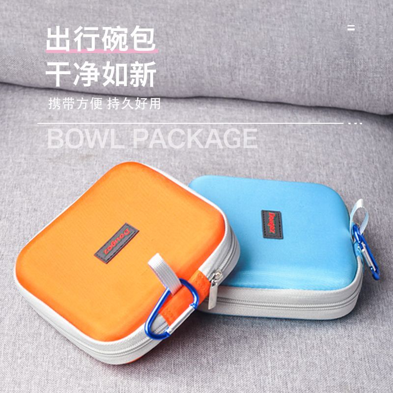 Foldable Outdoor Folding Water Feeding Bowl for Dogs and Cats Folding Double Bowl Oxford Cloth Dog Basin thumbnail