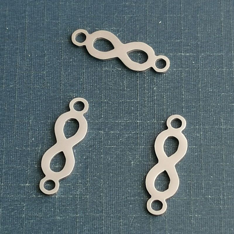 Infinity 8 titanium steel stainless steel accessories Double polished double hole bracelet necklace pendant