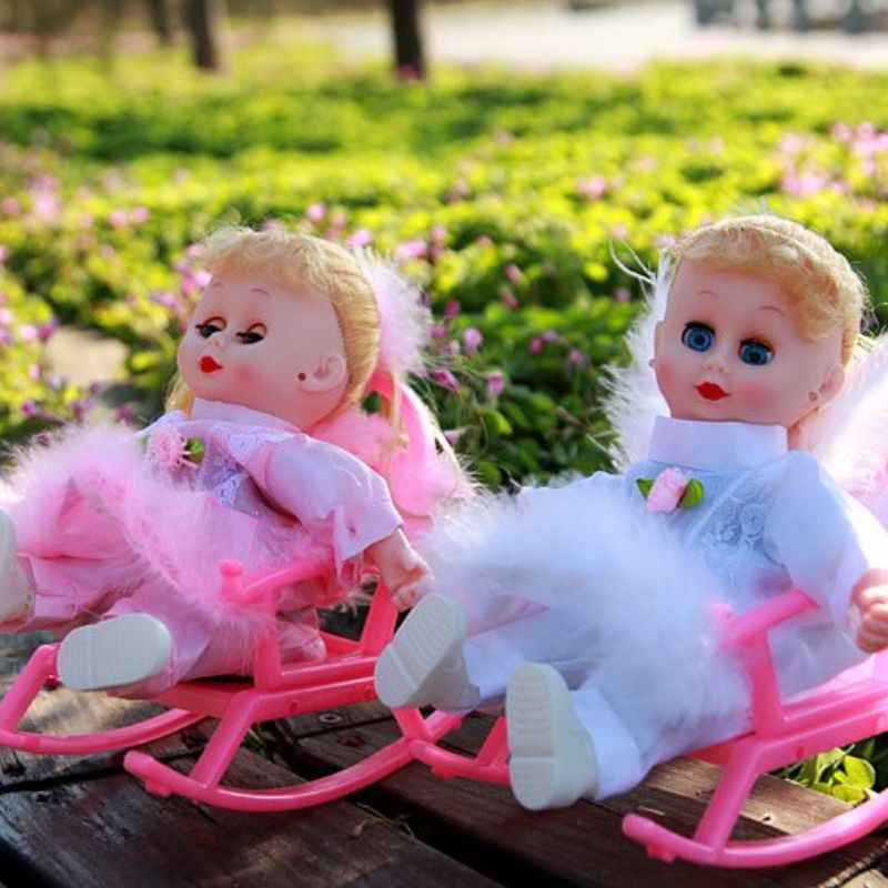 厂家直销儿童生日礼物玩具 电动音乐摇椅娃娃 女孩玩具 图