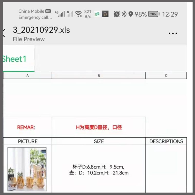 Glass Home Beer Glass Drinking Cup Tea Cup Transparent Simple Living Room Drinking Water Ins Wind 6 A Pot Set details Picture