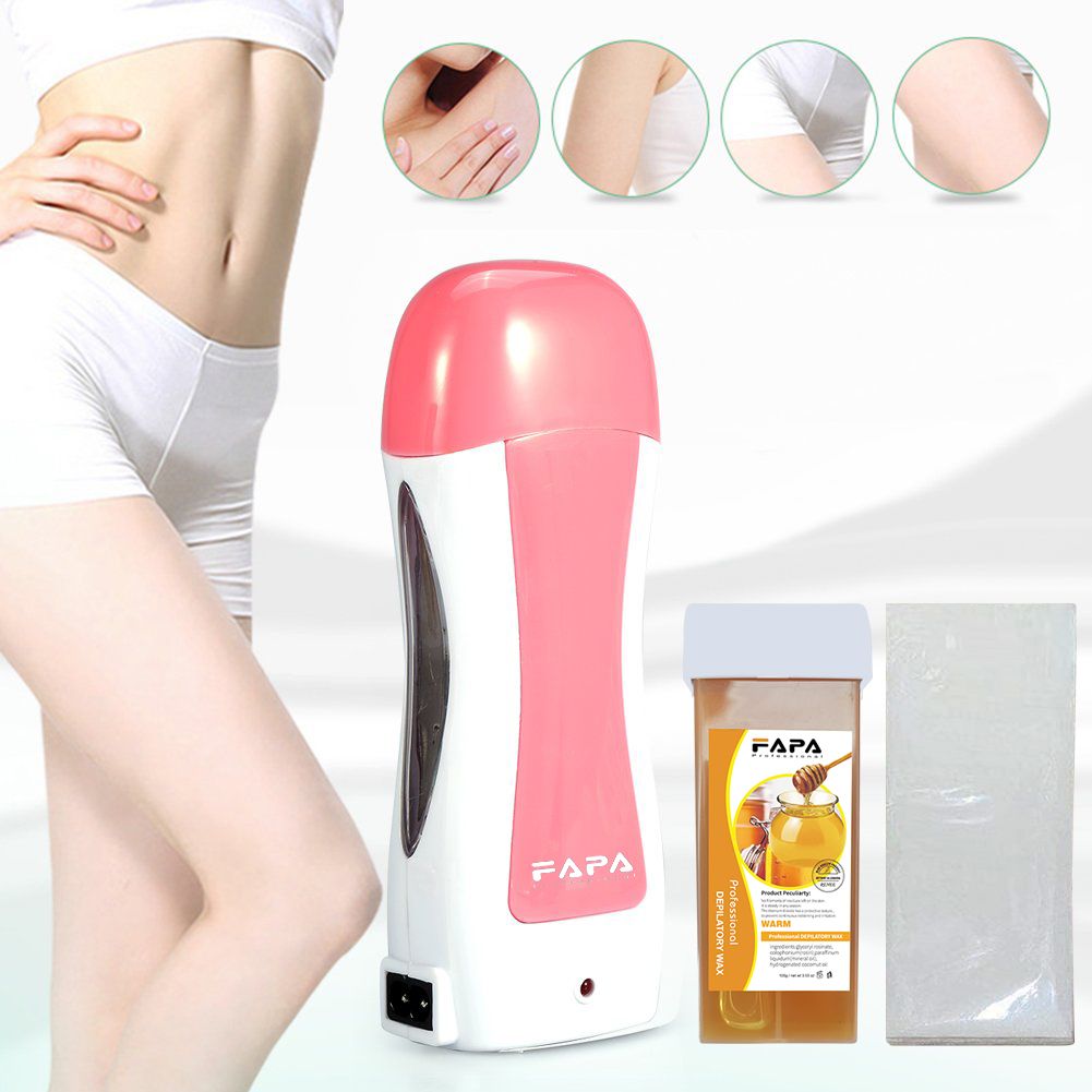 Pink Depilatory Roller Warm Wax Heater Depilatory Roll On Wax Warmer 40W Hand Held Single Roller Wax Machine thumbnail