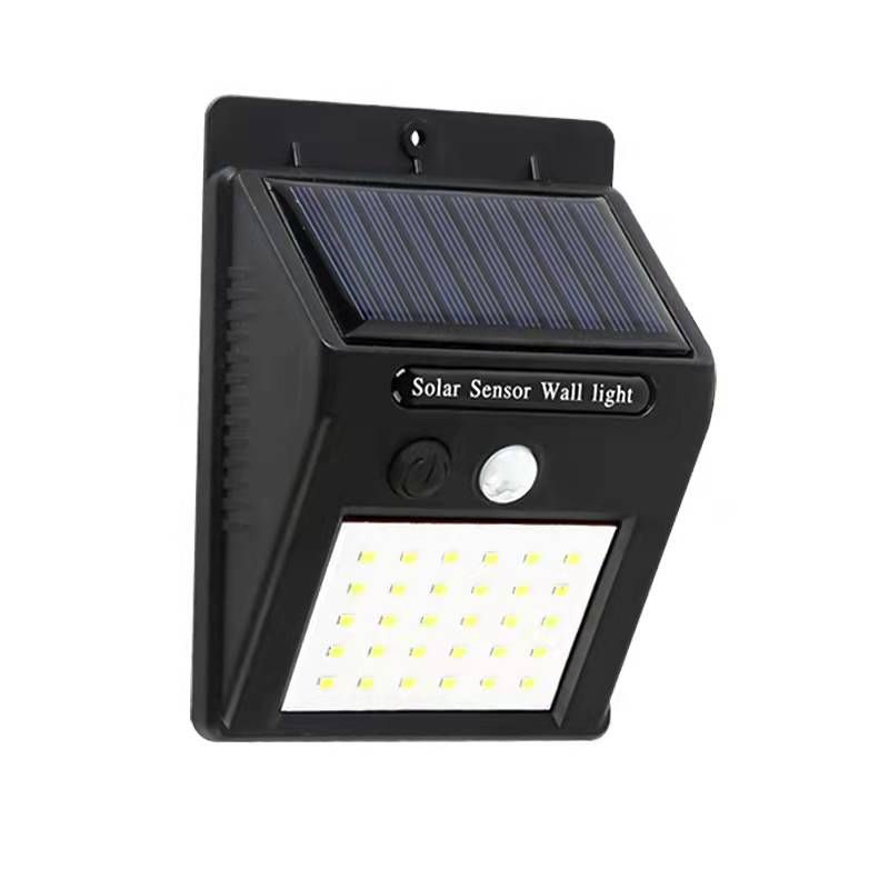 Solar lamps, outdoor garden and courtyard lamps, household human body sensor lamps, new rural street lamps, waterproof wall lamps, 30 leds