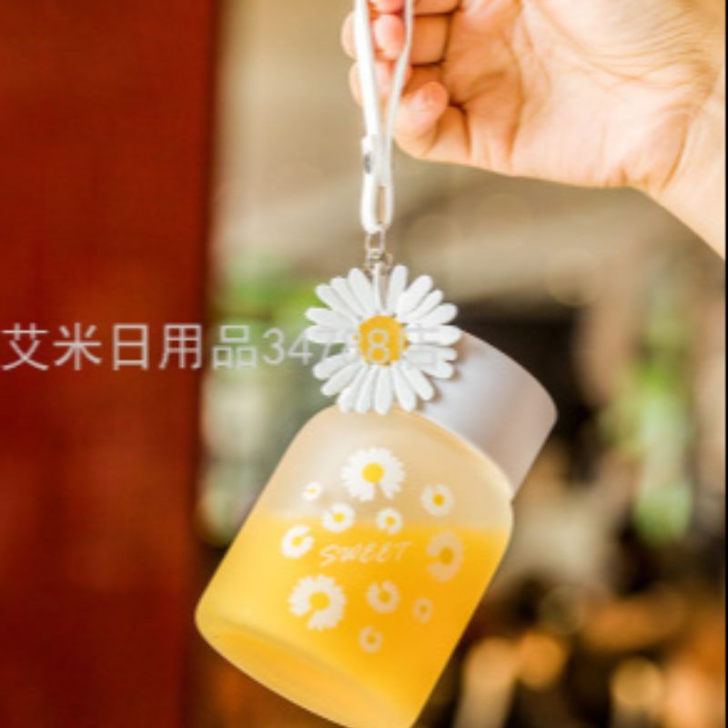 韩国少女心玻璃杯ins风清新简约森系可爱学生便携350ml水杯杯子YZ