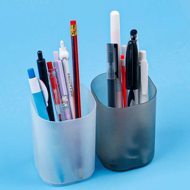 Creative fashion multi-functional pen holder Pen holder Desktop storage box Round frosted pen holder Student desk pen holder