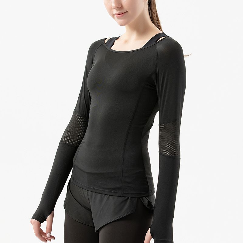 Long-sleeved women's running quick-drying tight-fitting stretch yoga suit thumbnail