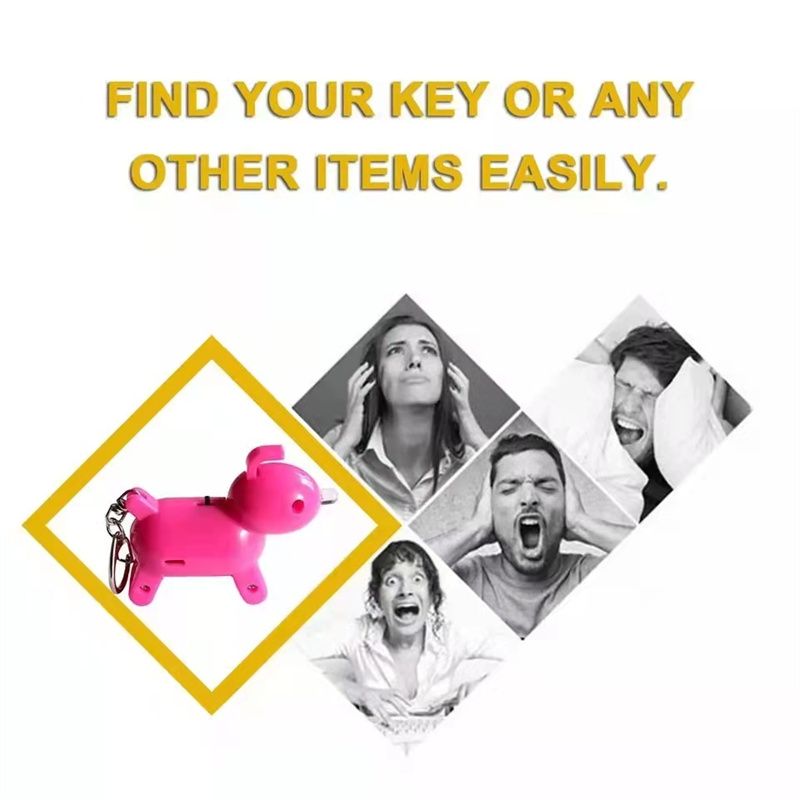 创意店铺新款小狗钥匙扣报警器老人小孩呼救器发光钥匙扣按压开关 防狼器  警报器 高高电子玩具 1