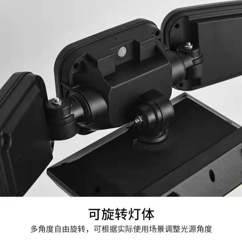 Solar outdoor garden lamp, three-head rotatable multi-angle outdoor waterproof 74LED human body sensor wall lamp pic 10