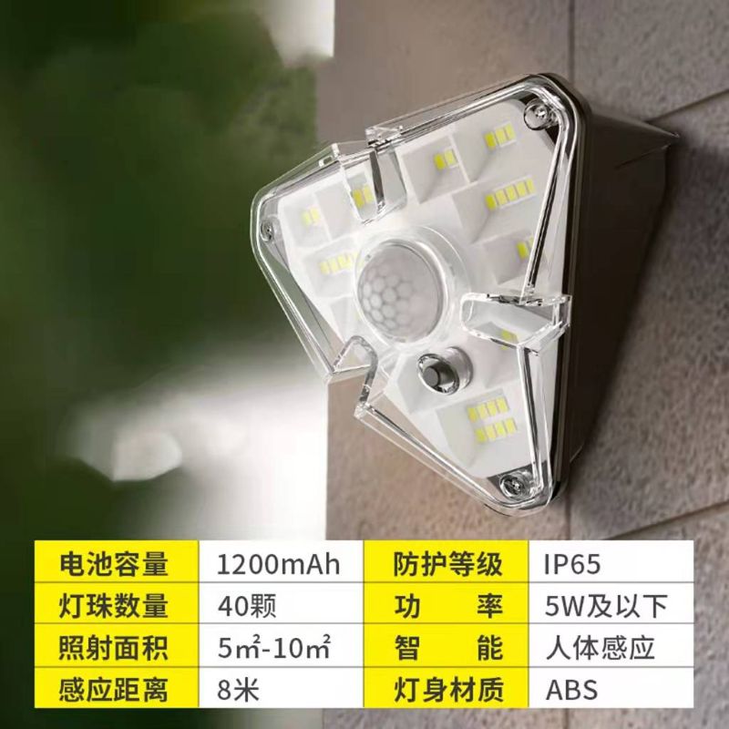 Solar garden lamps, outdoor lamps, new rural indoor and outdoor household human-sensing waterproof LED wall lamps Item Picture