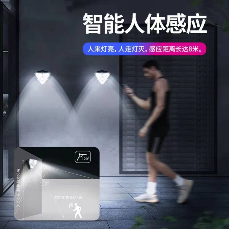 Solar garden lamps, outdoor lamps, new rural indoor and outdoor household human-sensing waterproof LED wall lamps details Picture