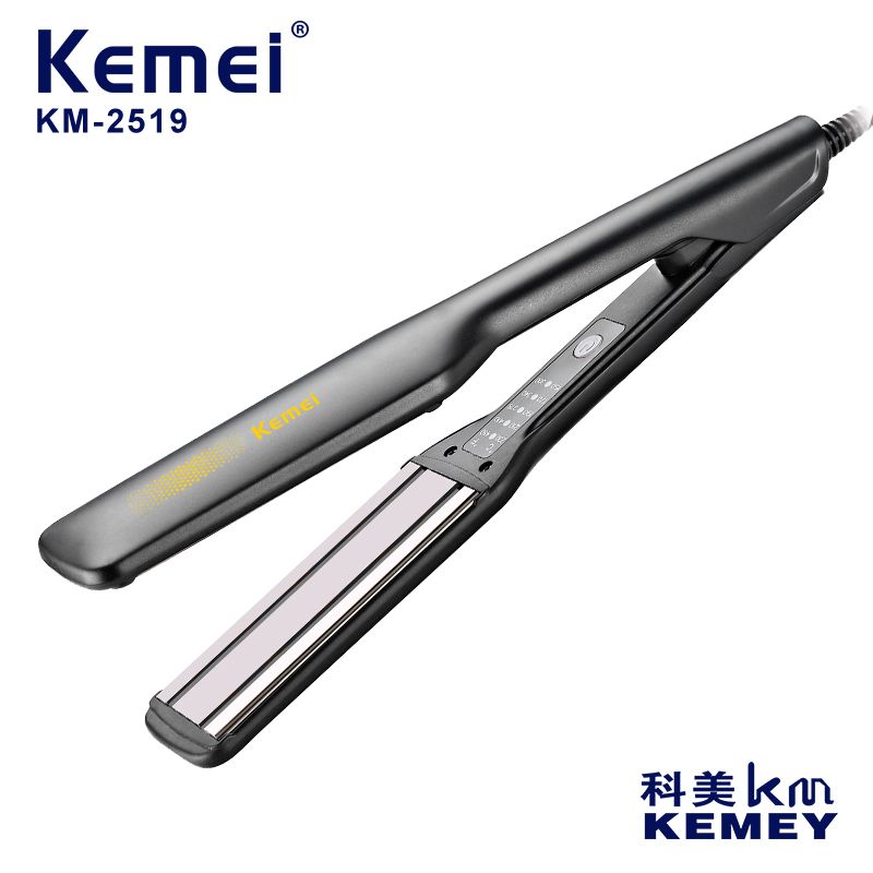 跨境厂家直供直发器 科美KM-2519美发电夹板 家用干湿两用直发器