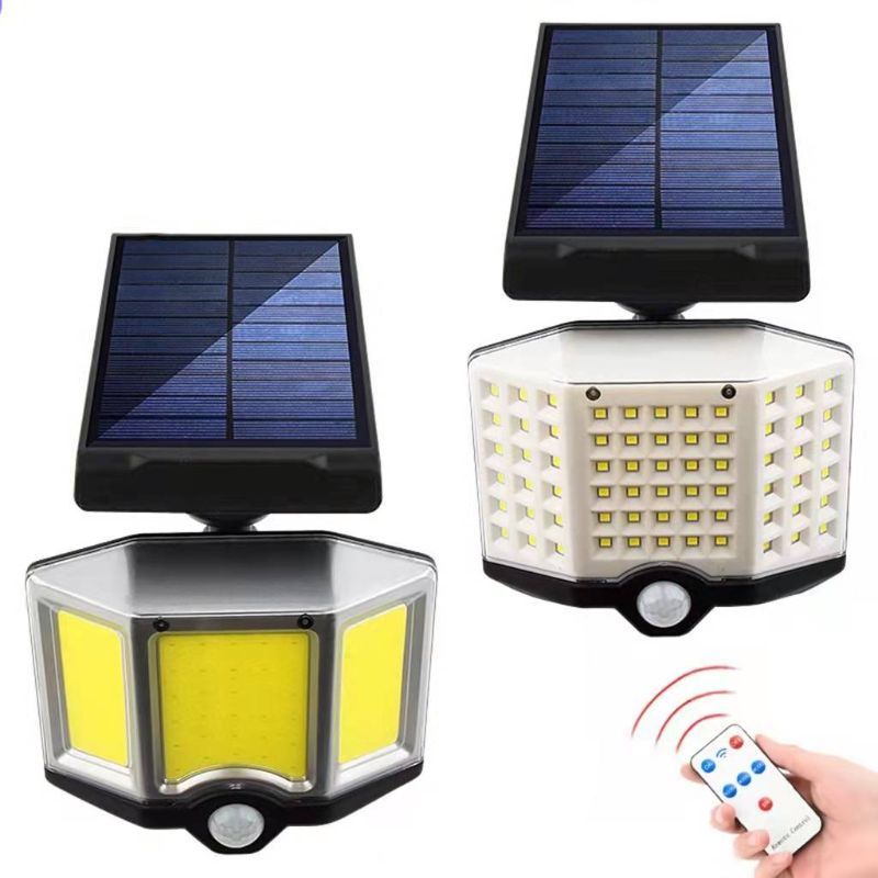 Cross-border solar 66LED wall lamp, human body sensor lamp, integrated courtyard, fence and garden lighting small street lamp
