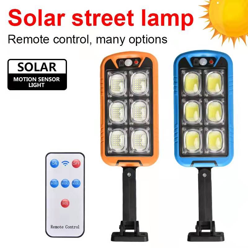 Solar-powered blue sensor street lamp, integrated garden lamp, remote-controlled outdoor street stall, new rural orange lighting lamp