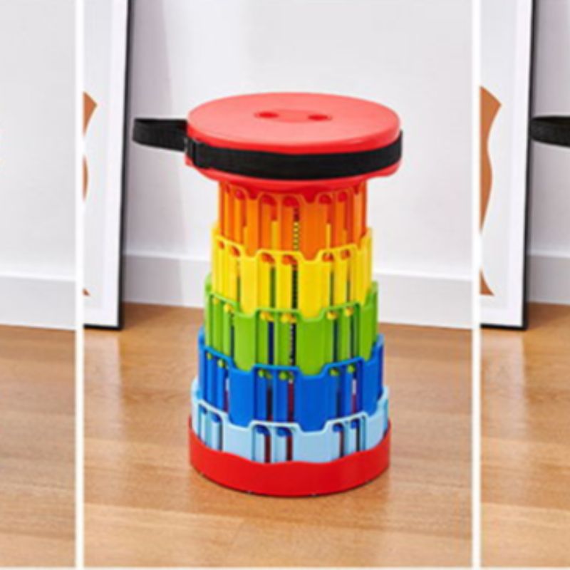 户外旅行彩虹折叠凳子外贸专供白底实物图